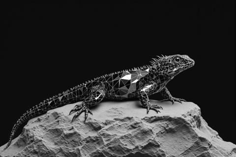 Metamorfosis de Obsidiana en blanco y negro