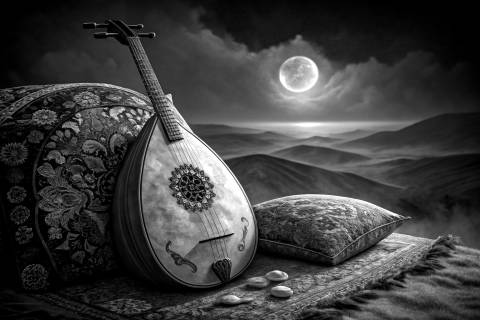 Serenata de Nácar en Penumbra en blanco y negro