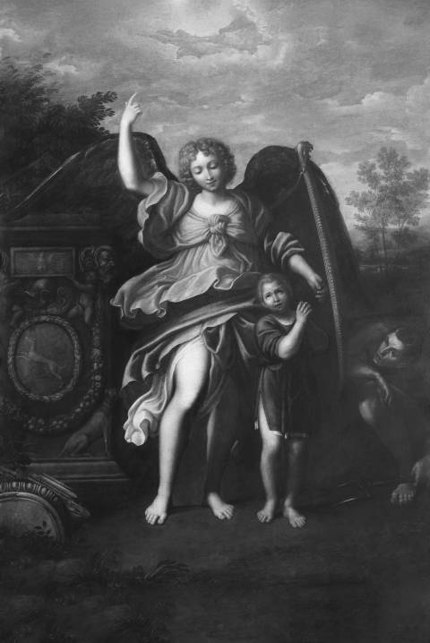 El ángel de la guarda, Domenichino en blanco y negro