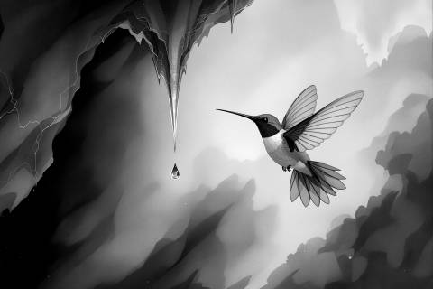 Néctar de la Cueva al Amanecer en blanco y negro