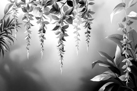 Lluvia de Heliconias en blanco y negro