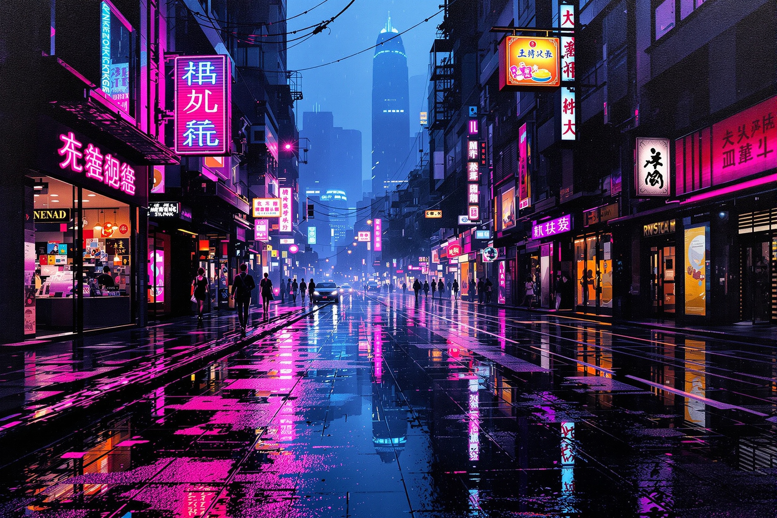 Espejo de Neón sobre Hong Kong