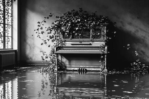 Sonata Sumergida en blanco y negro