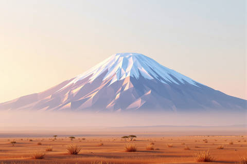 Kilimanjaro Suspendido en Tonos Tierra