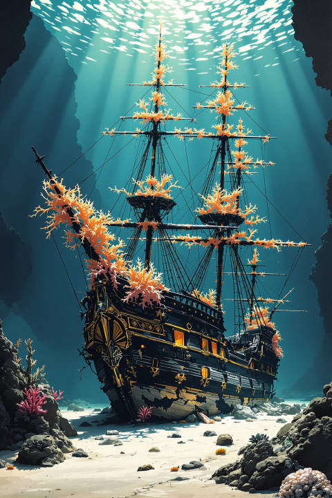 Galeón de Nácar y Oro
