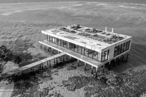 Casa de la Laguna en blanco y negro