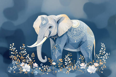 Elefante Índigo Onírico
