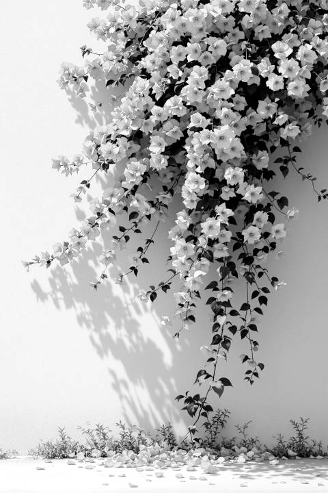 Buganvilia Nórdica al Mediodía en blanco y negro