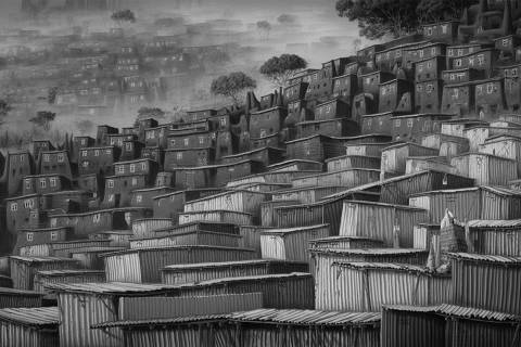 Colina Efímera de Antananarivo en blanco y negro