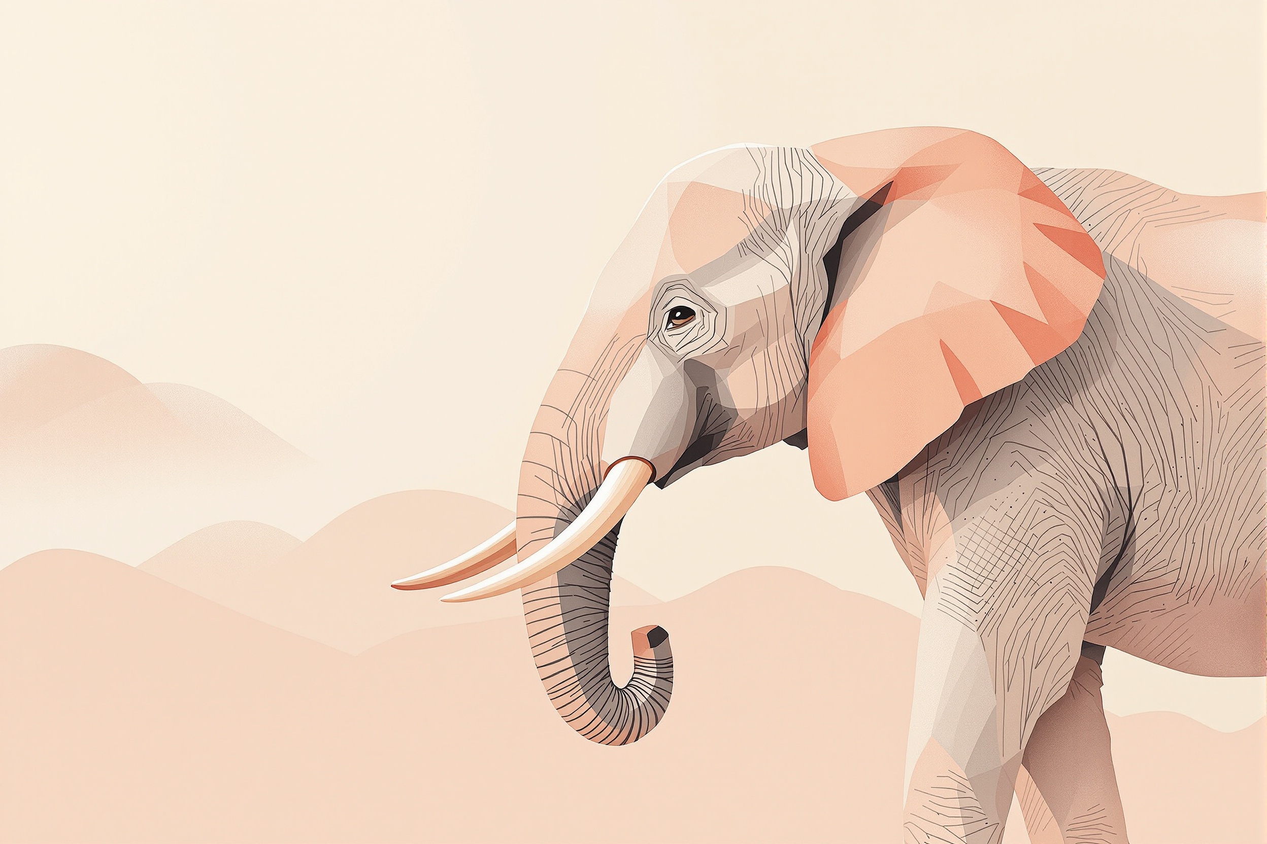 Elefante Sereno en Blush