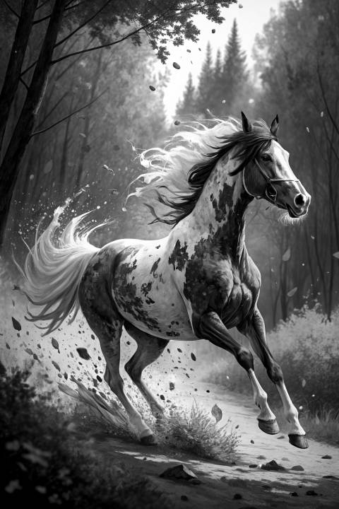 Galope de la Memoria en blanco y negro