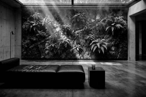 Muro de Musgo en blanco y negro