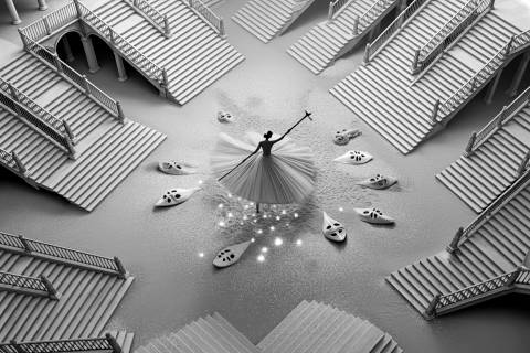 Vértigo Veneciano en blanco y negro