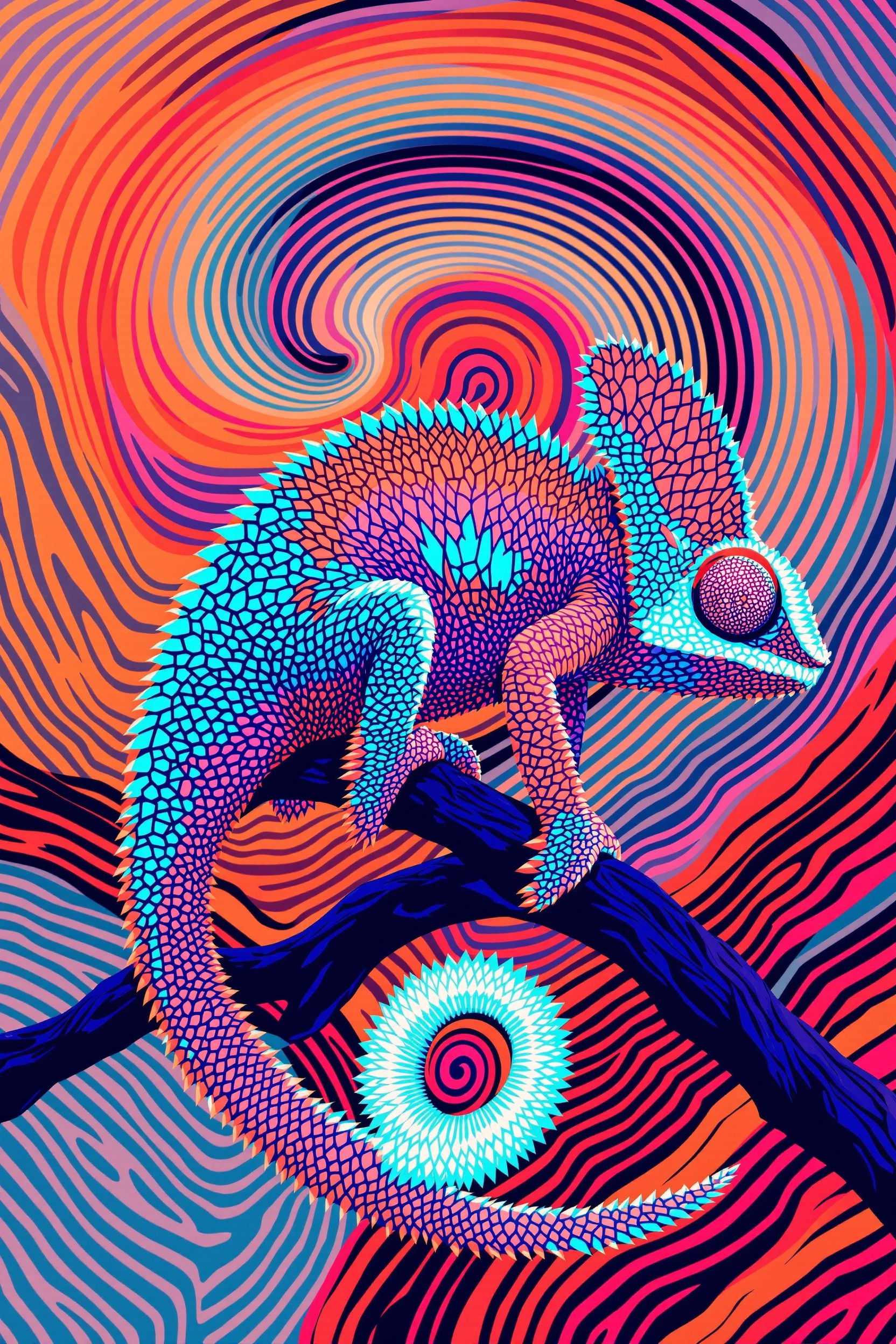 Camaleón Espectral en Op-Art