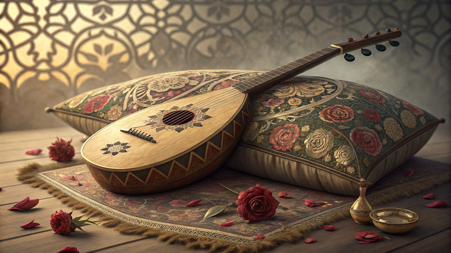 Laúd en Flor · Duotono Ámbar