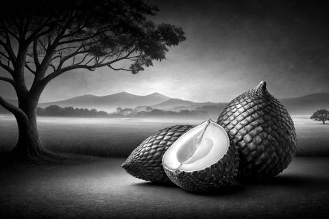 Salak Azul en Campos de Color en blanco y negro