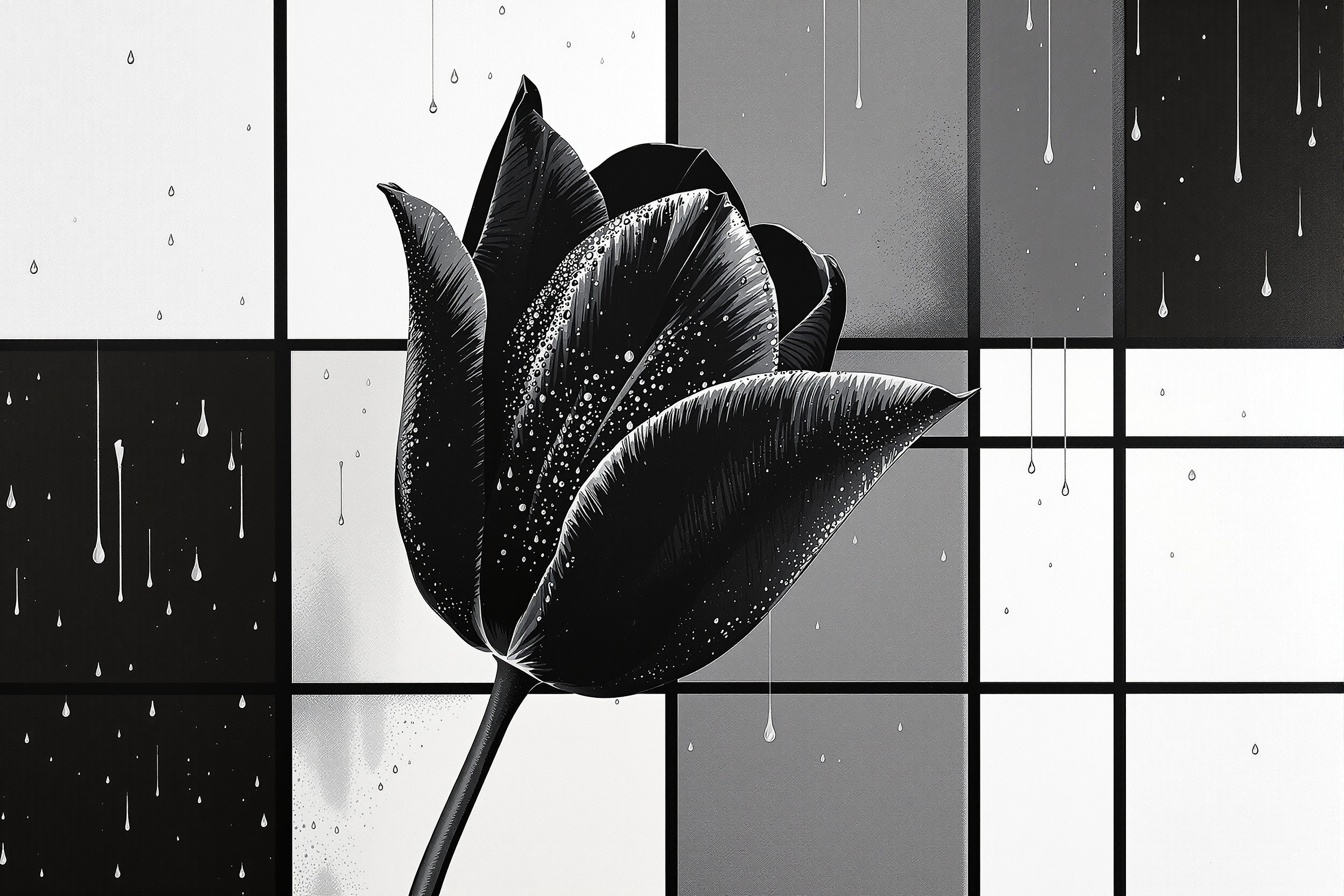 Tulipanes de Medianoche · Geometría de Lluvia