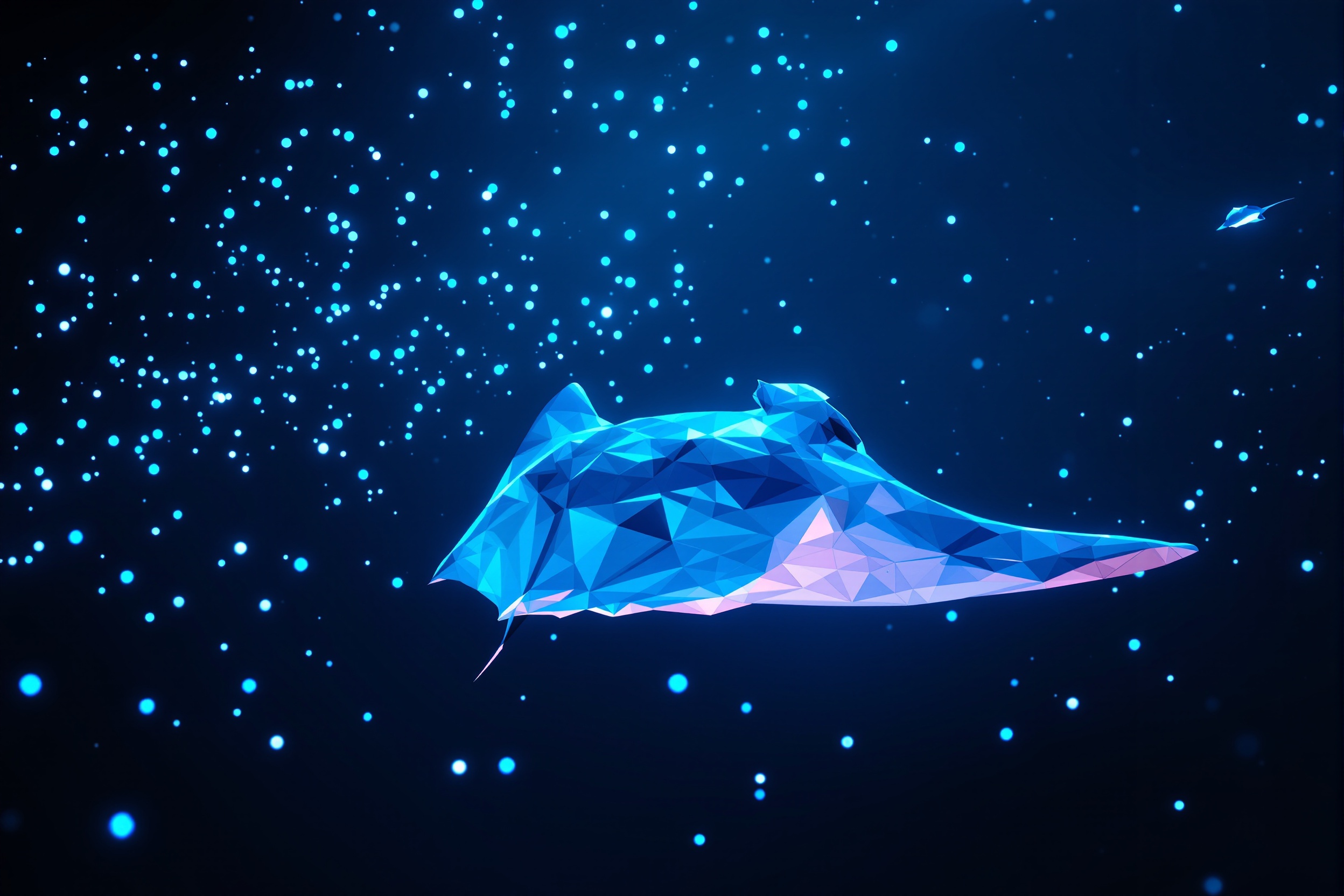 Raya Manta entre Luces de Plancton