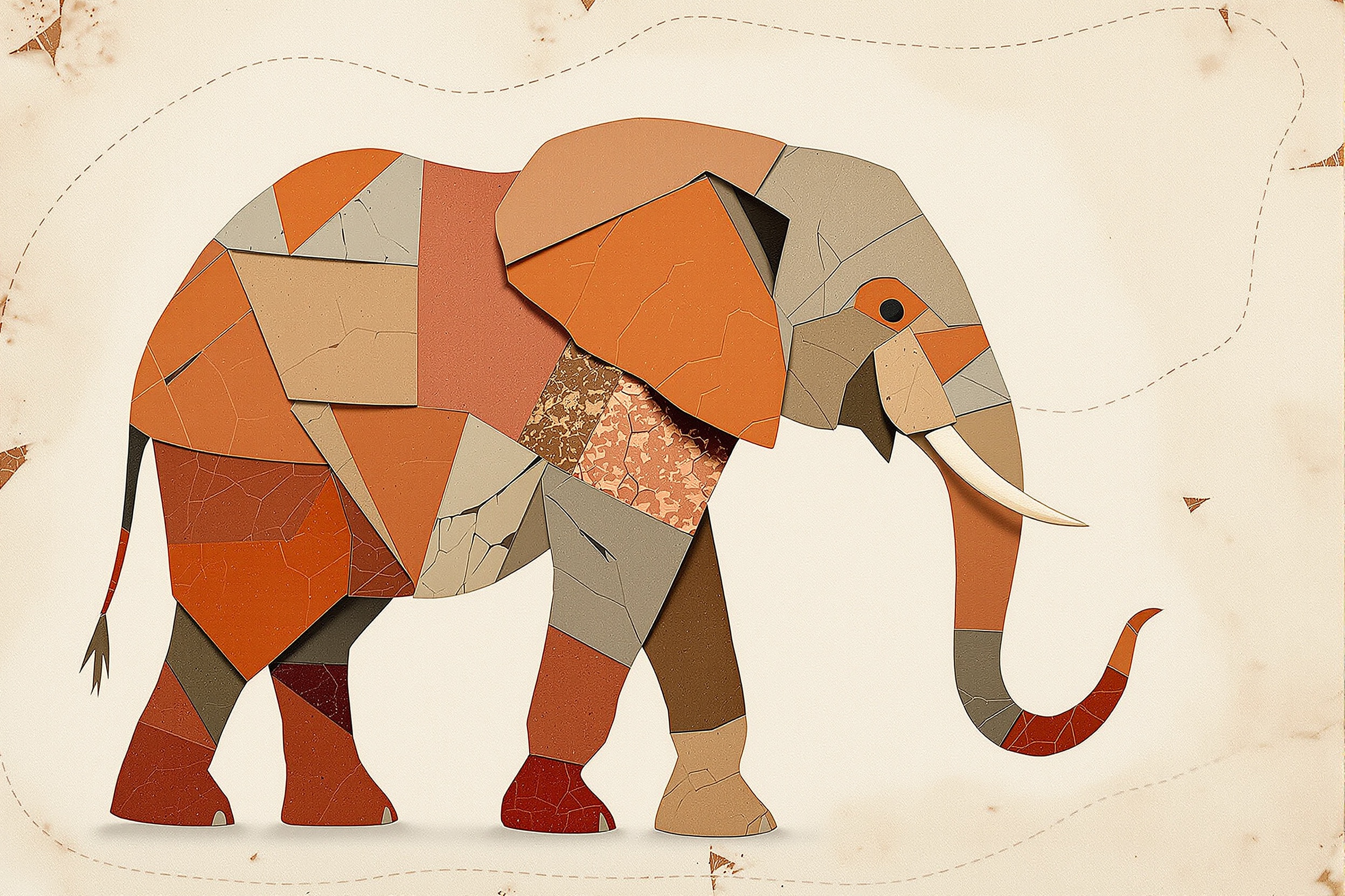 Elefante de Arcilla y Papel