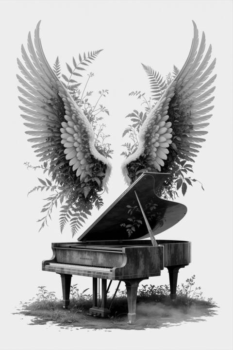Réquiem de Alas Botánicas en blanco y negro
